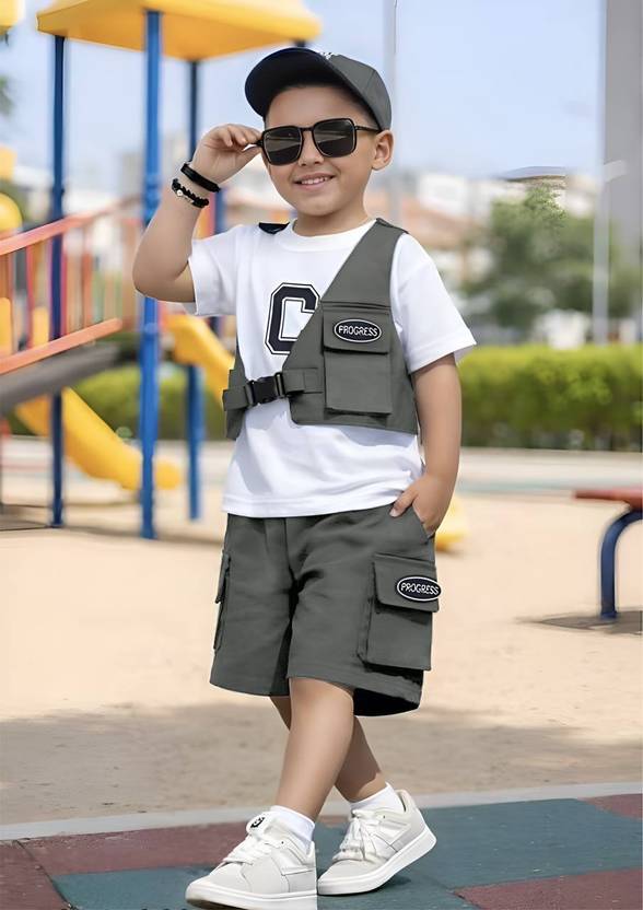 Foursix Baby Boys & Baby Girls Party(Festive) T-shirt Shorts