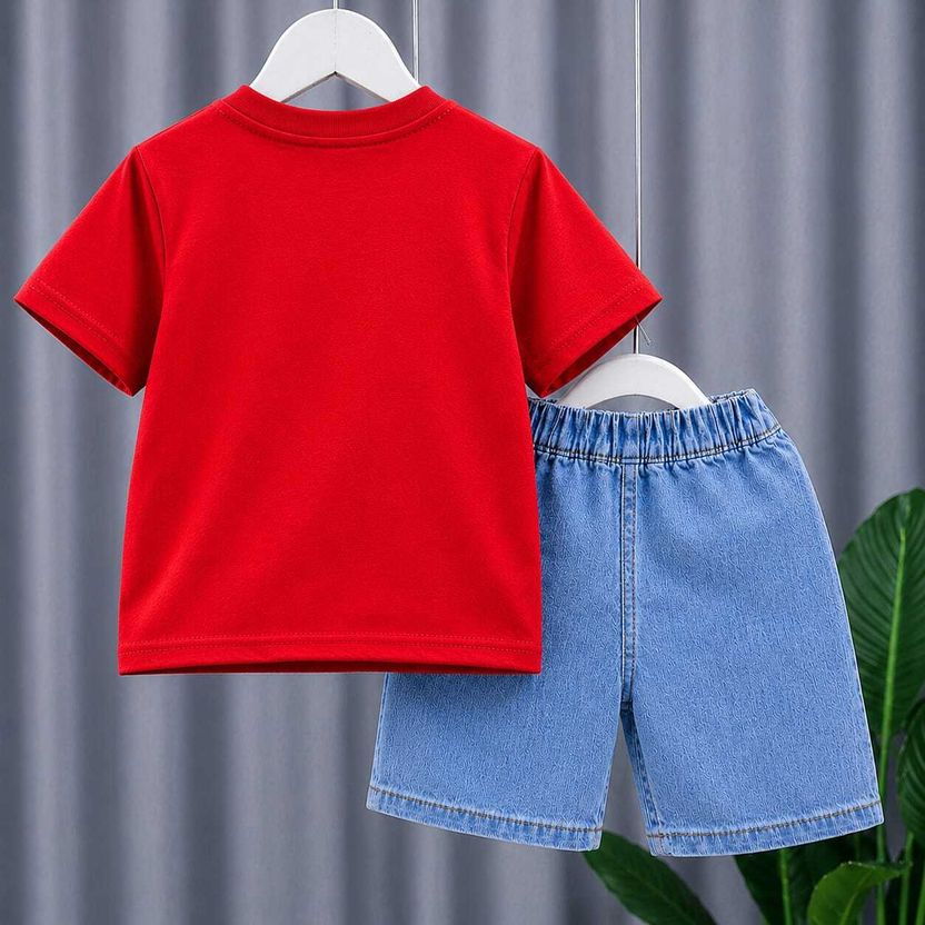 RFR Baby Boys & Girls Casual T-shirt Shorts, Red - Image 2