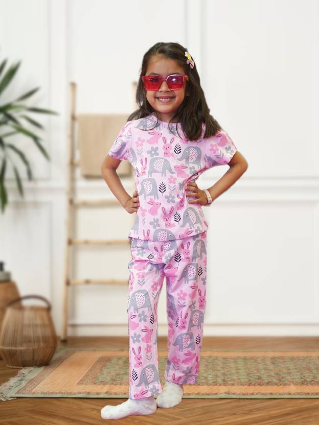 Yk Baby Girls Casual T-shirt Pyjama
