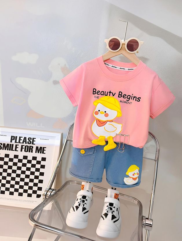 RFR Baby Boys & Girls Casual T-shirt Shorts, Red - Image 7