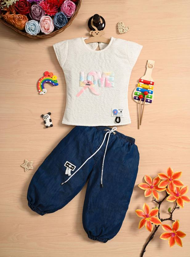 TAILORWOMEN Baby Girls Party(Festive) Top Jeans