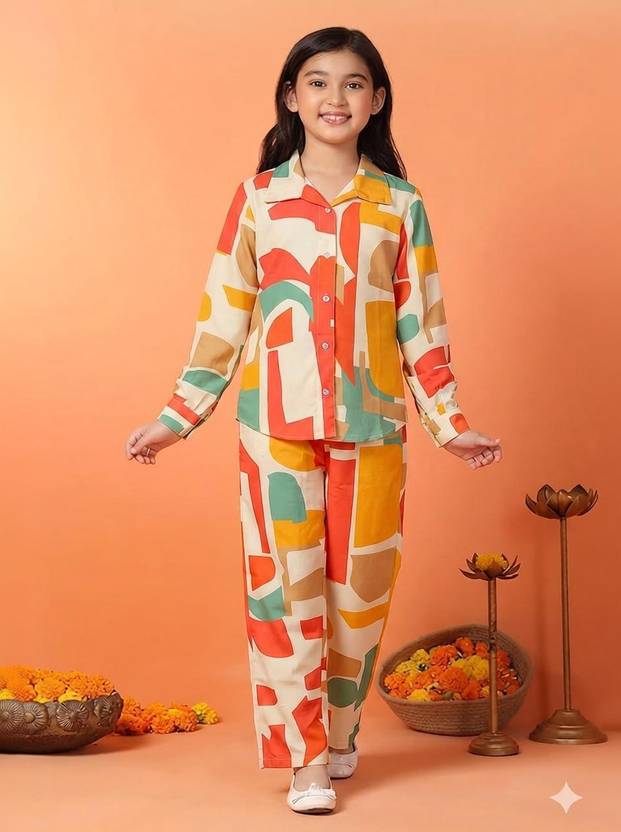 LAXNEEP Girls Party(Festive) Shirt Pant