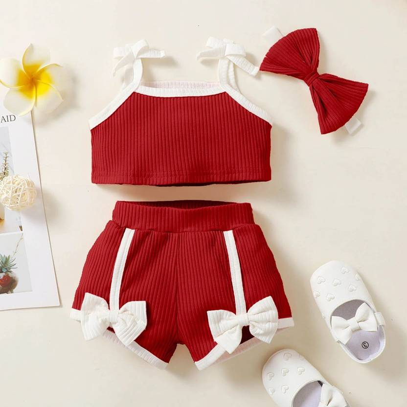 AVOVU Baby Girls Party(Festive) Top Shorts
