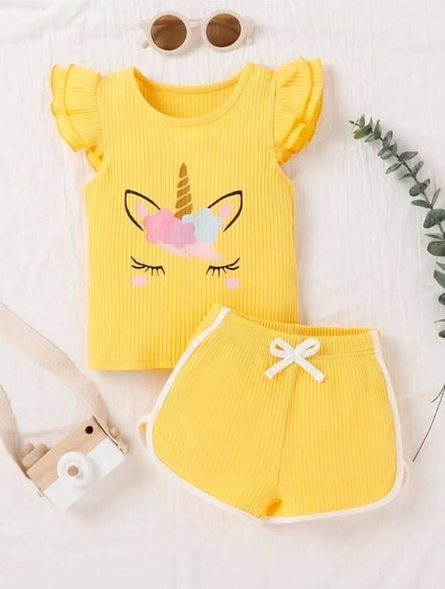 ELPIXIE FASHION Girls Casual Top Shorts