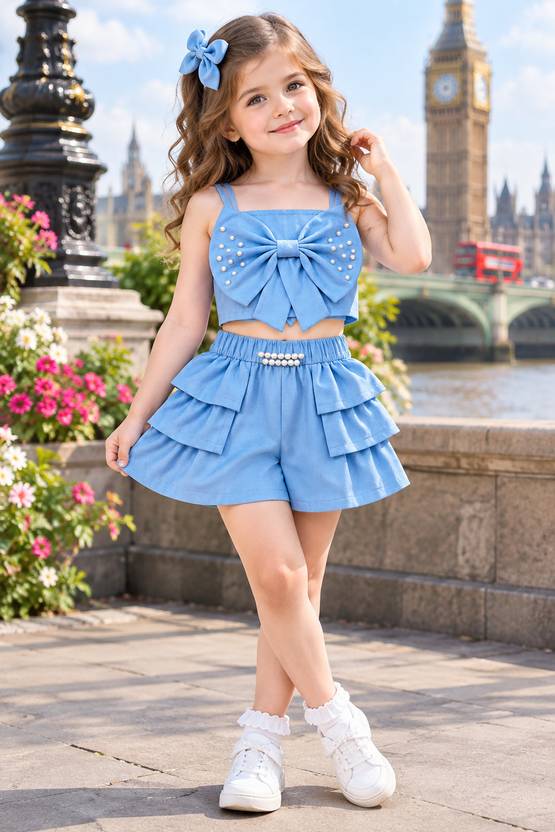 EloraKids Girls Party(Festive) Top Shorts
