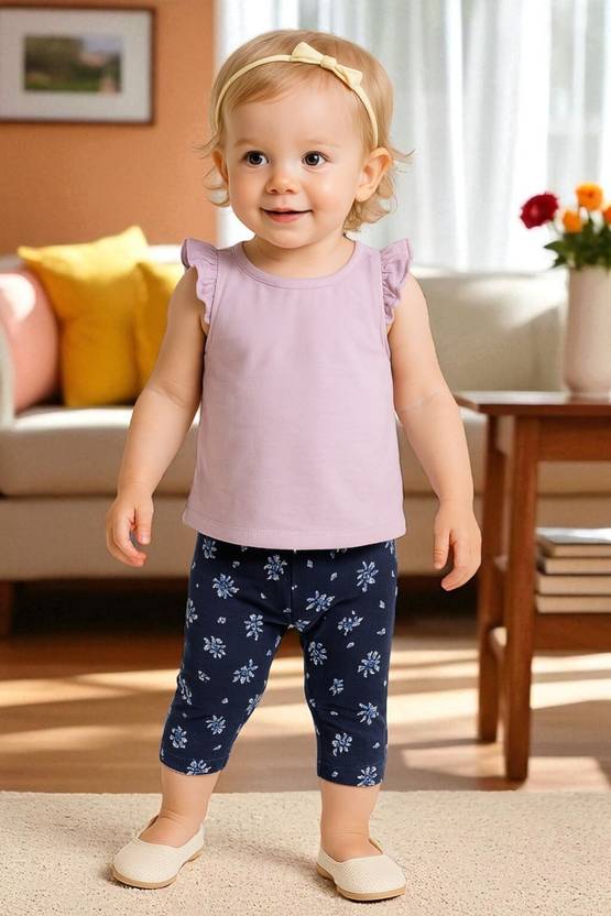 Kryptic Capri For Baby Girls Casual Printed Pure Cotton