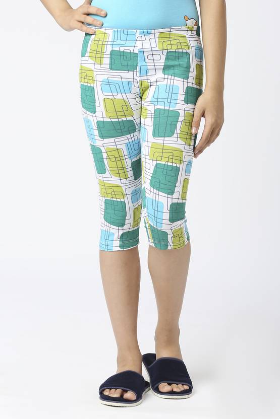 SINI MINI Capri For Girls Casual Printed Pure Cotton