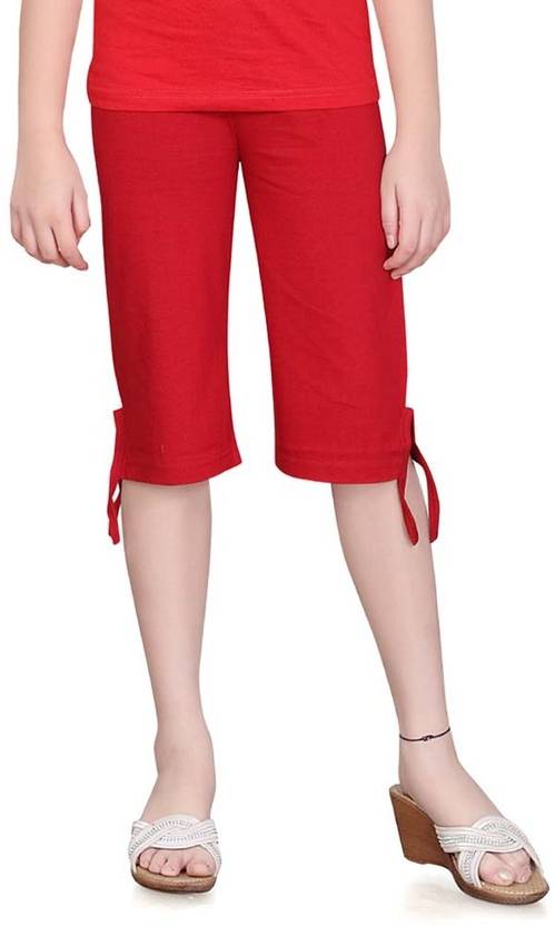 SINI MINI Capri For Girls Casual Solid Pure Cotton