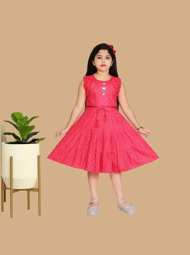 Bongprince Girls Below Knee Casual Dress
