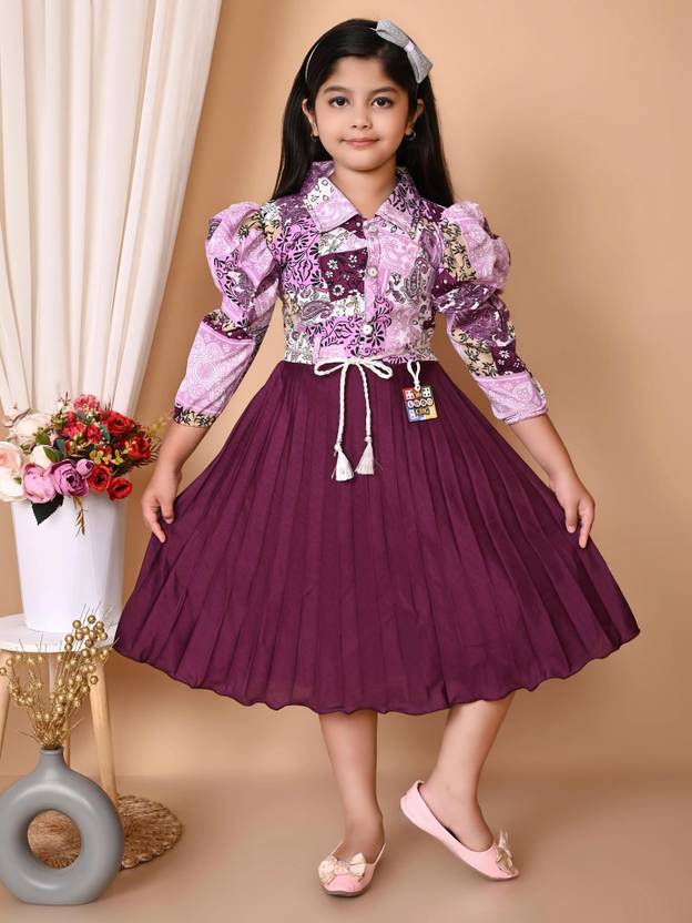 afrin fashion Girls Below Knee Festive/Wedding Dress