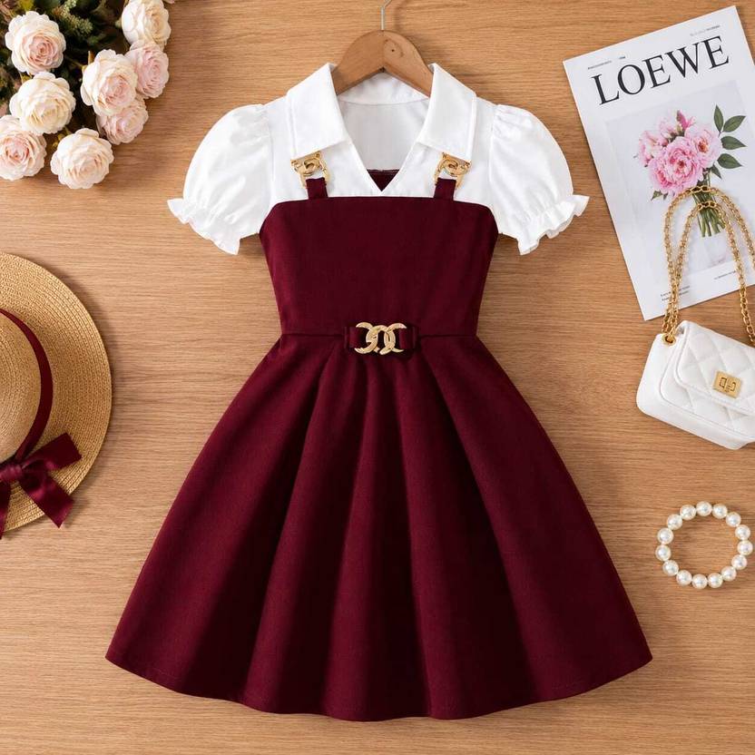 MRAKIBGARMENTS Girls Midi/Knee Length Party Dress