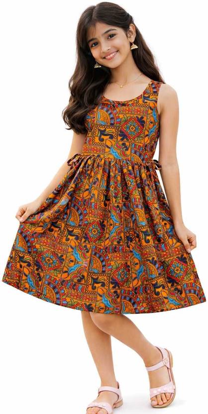 AjLuk Girls Midi/Knee Length Casual Dress