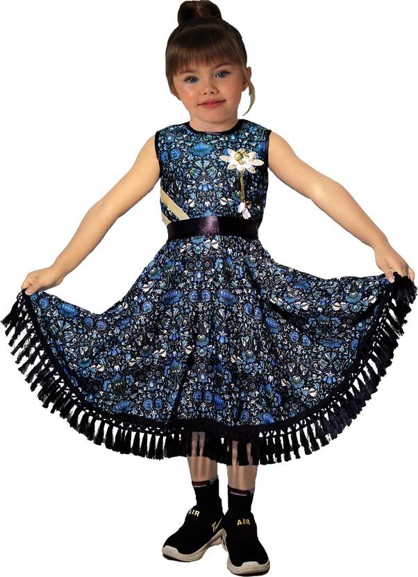 BHOOLKU Girls Below Knee Party Dress
