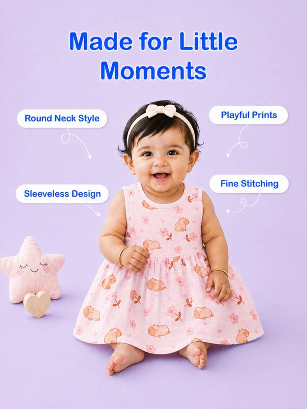 Kidbea Baby Girls Midi/Knee Length Casual Dress