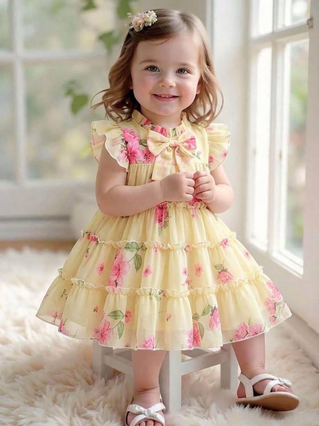 DHARMIKAAY TRENDZ Baby Girls Above Knee Party Dress