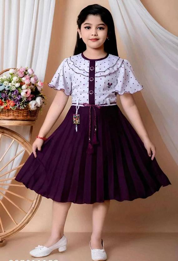 ARUNNA TREND Girls Below Knee Festive/Wedding Dress