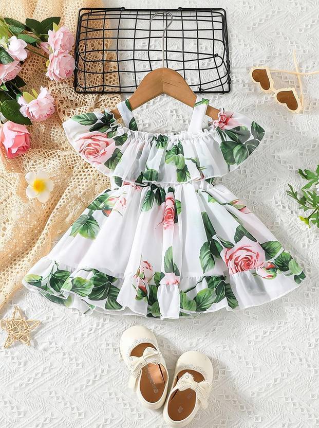 DHARMIKAAY TRENDZ Girls Midi/Knee Length Casual Dress