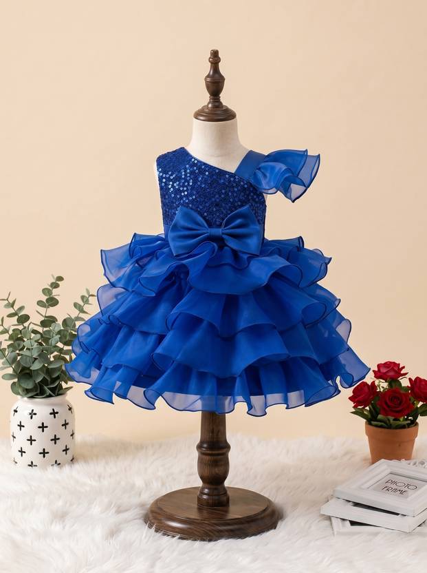 ANSUDRESSES Girls Midi/Knee Length Festive/Wedding Dress