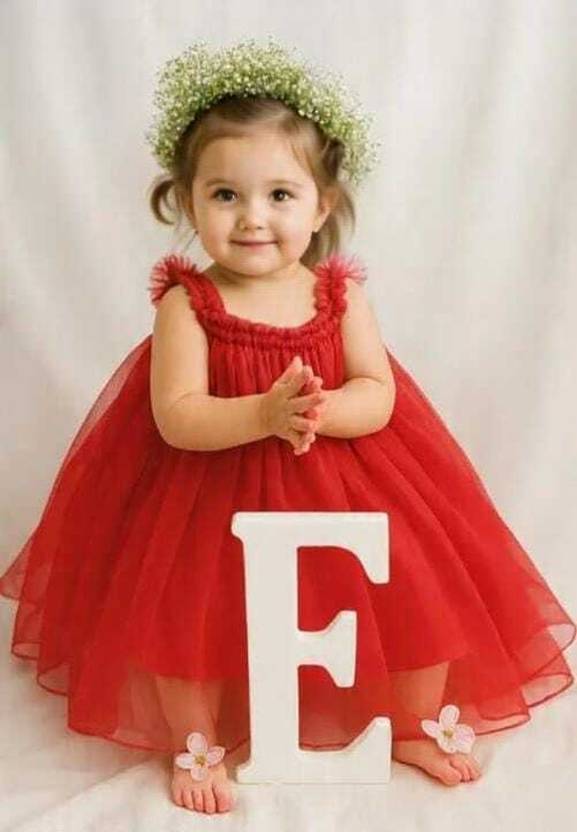 BM7STAR Baby Girls Midi/Knee Length Festive/Wedding Dress