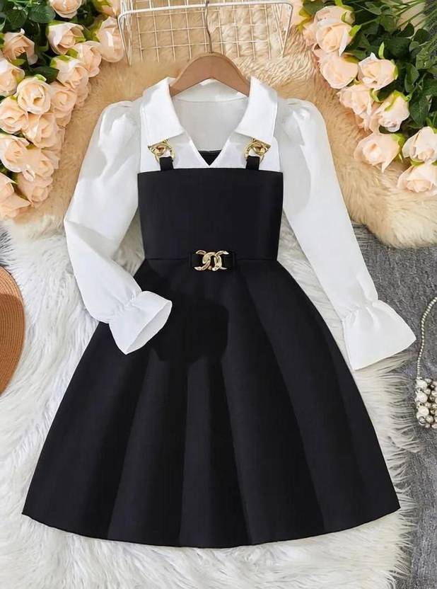 MRAKIBGARMENTS Girls Midi/Knee Length Festive/Wedding Dress
