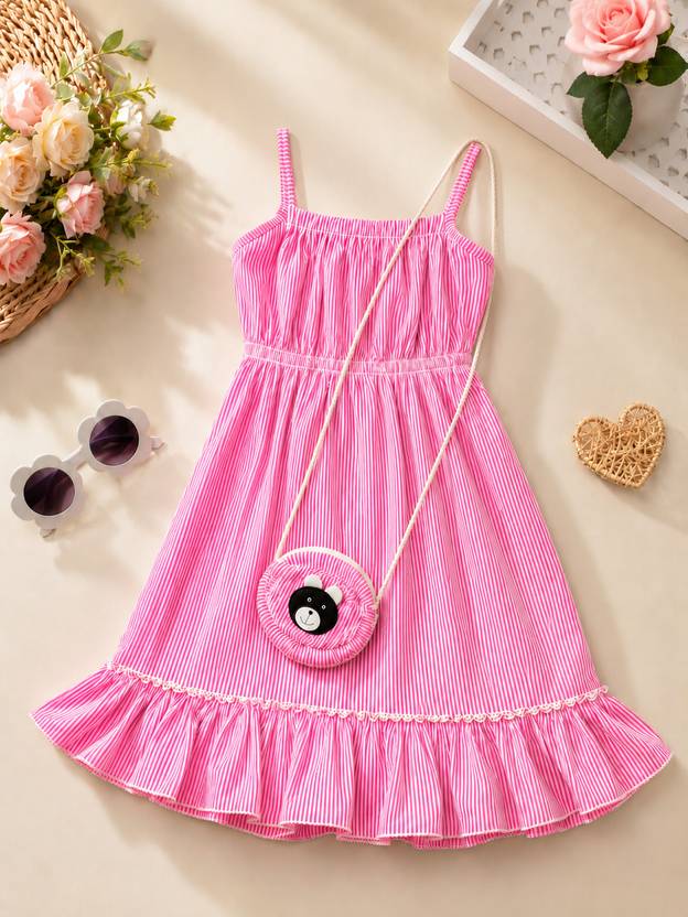 ASRASTORES Girls Below Knee Casual Dress