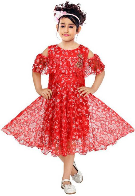 CUTIEKINSS Girls Calf Length Festive/Wedding Dress