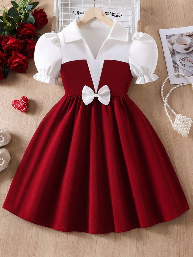 MRAKIBGARMENTS Girls Midi/Knee Length Party Dress