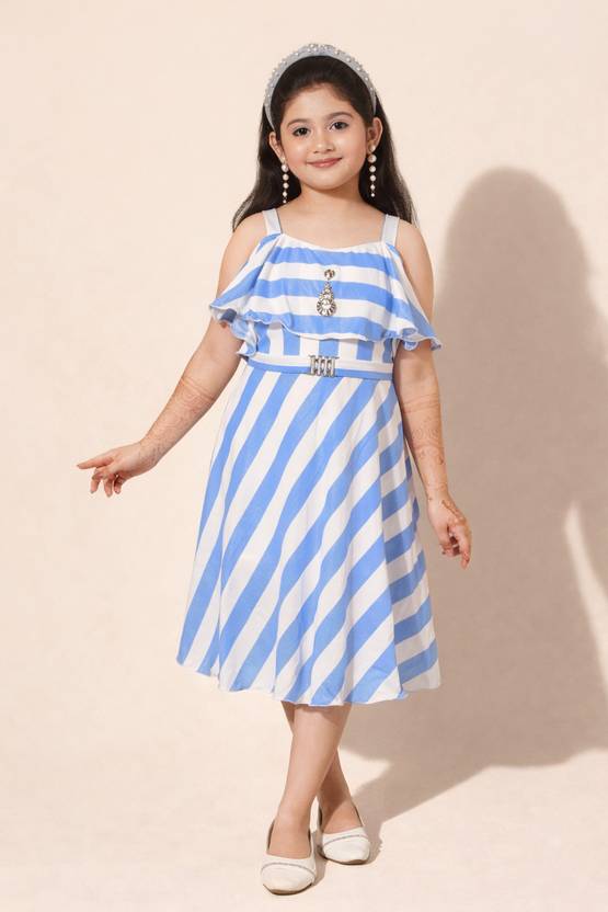 KRISHTINA Girls Midi/Knee Length Casual Dress