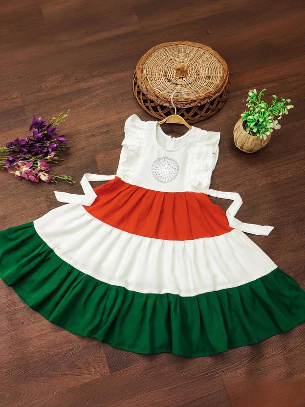 Aabhilasha Girls Below Knee Festive/Wedding Dress