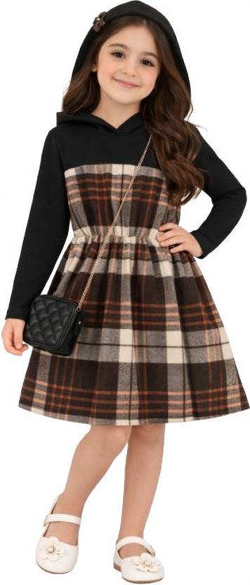 AVNEEL Indi Girls Midi/Knee Length Casual Dress