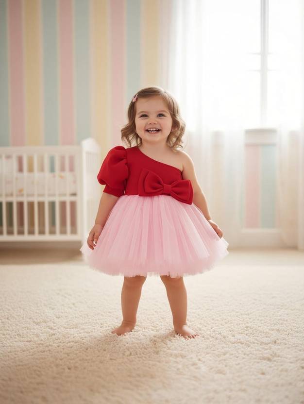 HIKUJ Girls Midi/Knee Length Festive/Wedding Dress