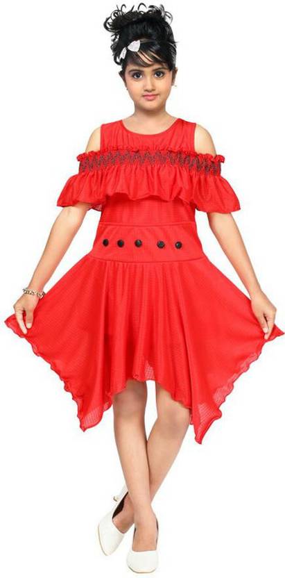 CUTIEKINSS Girls Midi/Knee Length Party Dress