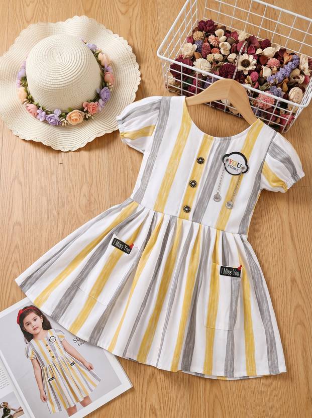 ANSUDRESSES Girls Midi/Knee Length Casual Dress