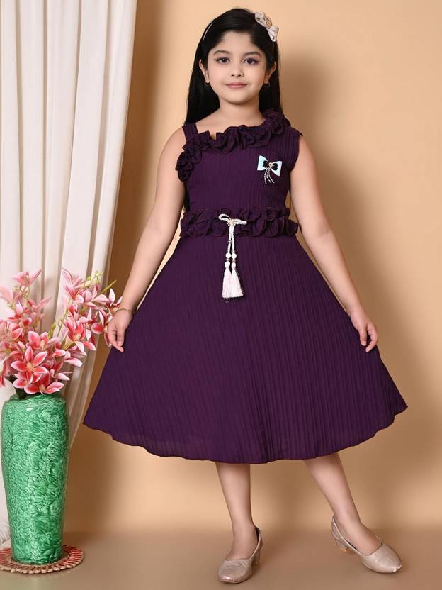 HM Creations Girls Calf Length Party Dress