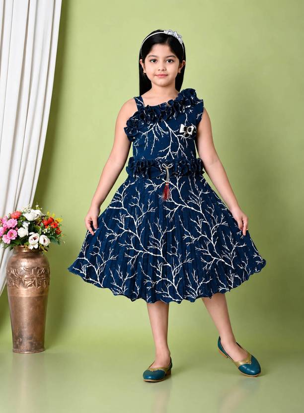 HM Creations Girls Midi/Knee Length Party Dress
