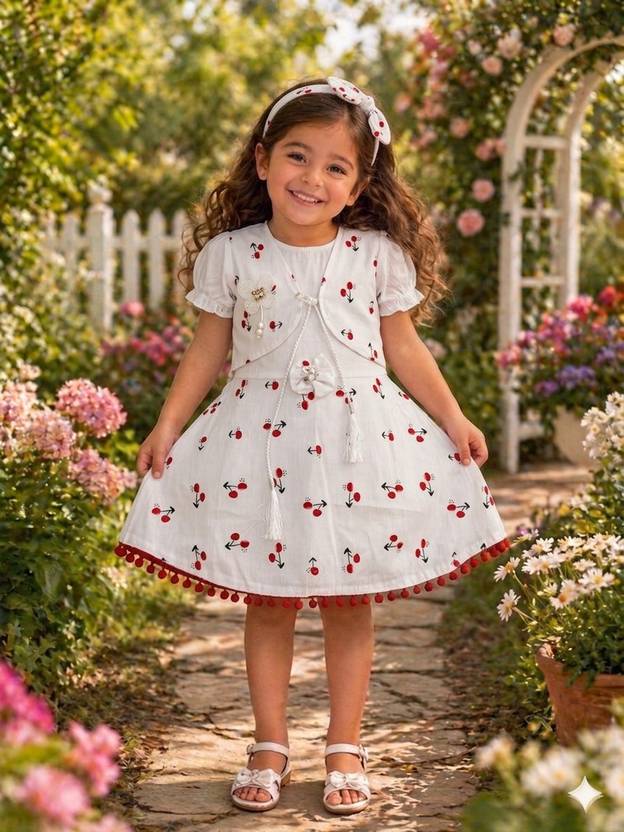 Bongprince Girls Midi/Knee Length Casual Dress