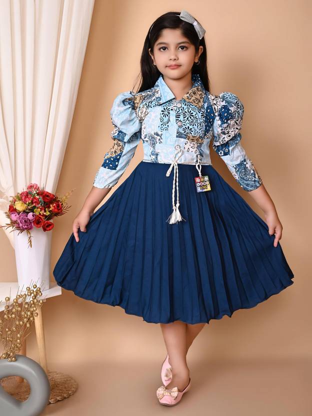 afrin fashion Girls Below Knee Festive/Wedding Dress