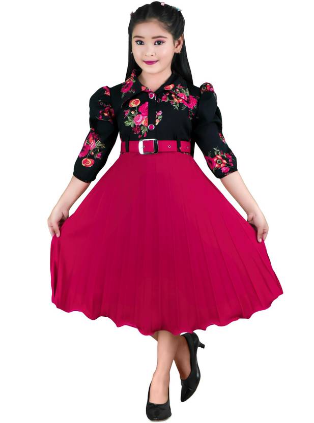 SFC FASHION Girls Midi/Knee Length Casual Dress