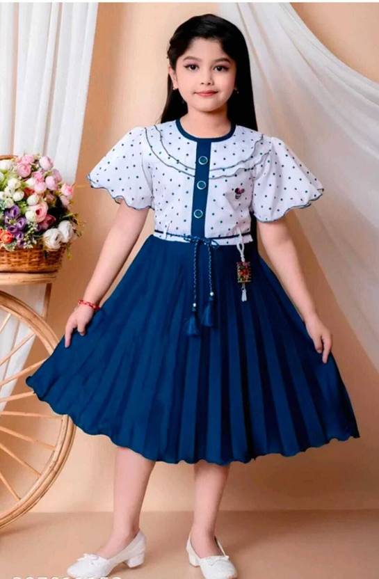 afrin fashion Girls Below Knee Festive/Wedding Dress