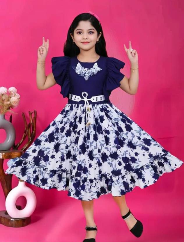 Girls Below Knee Casual Dress
