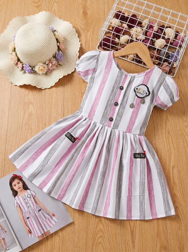 ANSUDRESSES Girls Midi/Knee Length Casual Dress