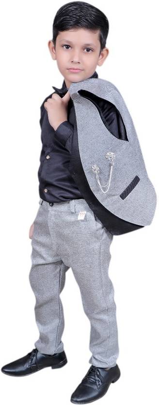 AnishkaFashion Boys Festive & Party Shirt, Waistcoat and Pant Set