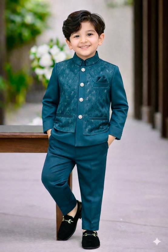 AnishkaFashion Boys Festive & Party Blazer, Shirt and Trouser Set