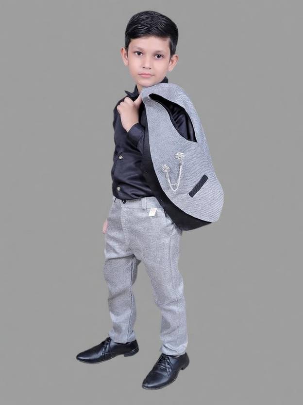 AnishkaFashion Boys Formal Shirt, Waistcoat and Pant Set