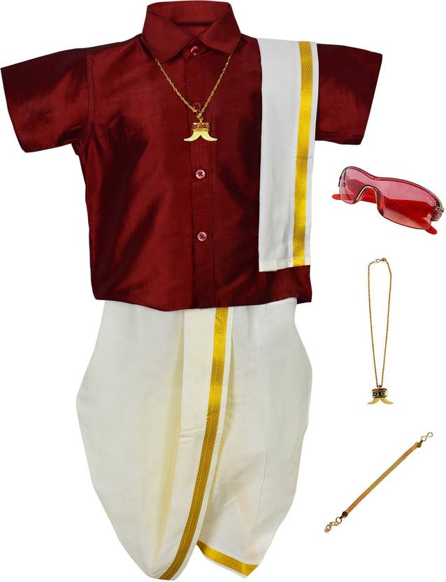 Amirtha Fashion Boys Festive & Party Shirt & Dhoti Set