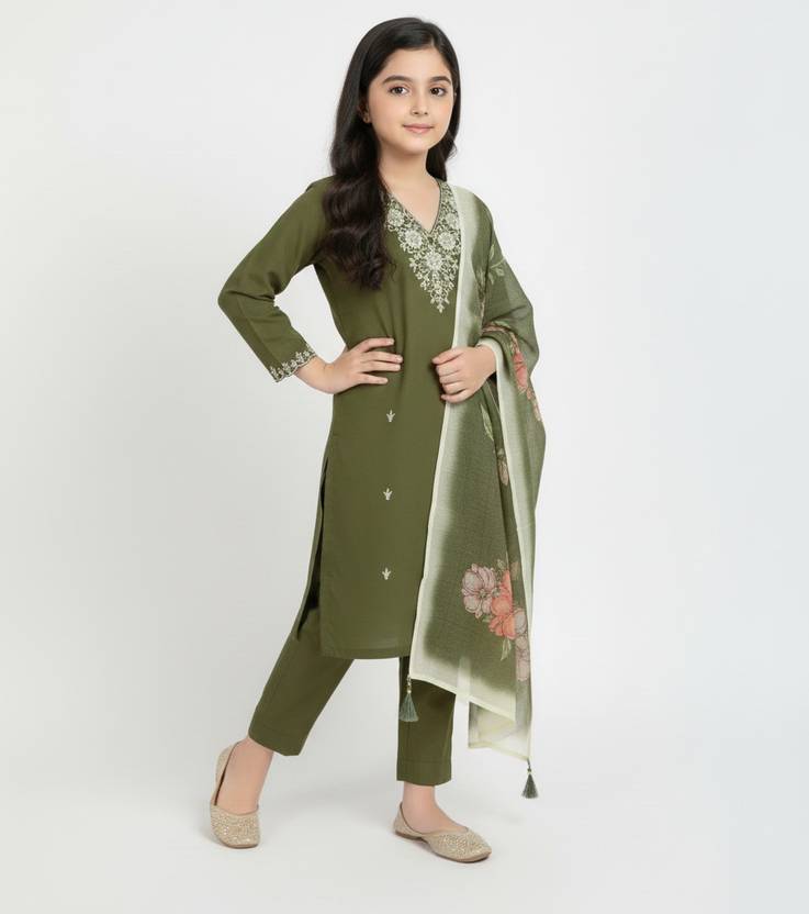 ASHTAVINAYAK Girls Festive & Party Kurta, Pyjama & Dupatta Set