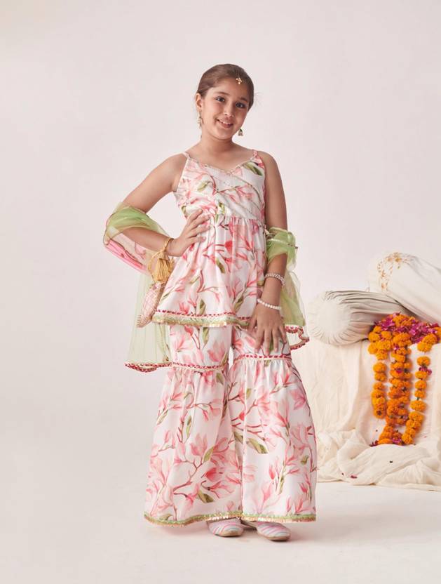 Pspeaches Girls Festive & Party Kurta, Pyjama & Dupatta Set
