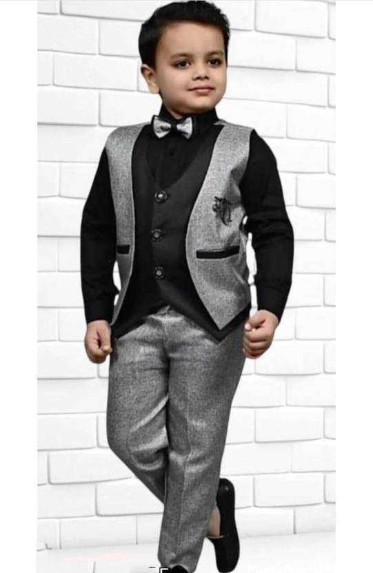 Anishka Creation Boys Festive & Party Shirt, Waistcoat and Pant Set