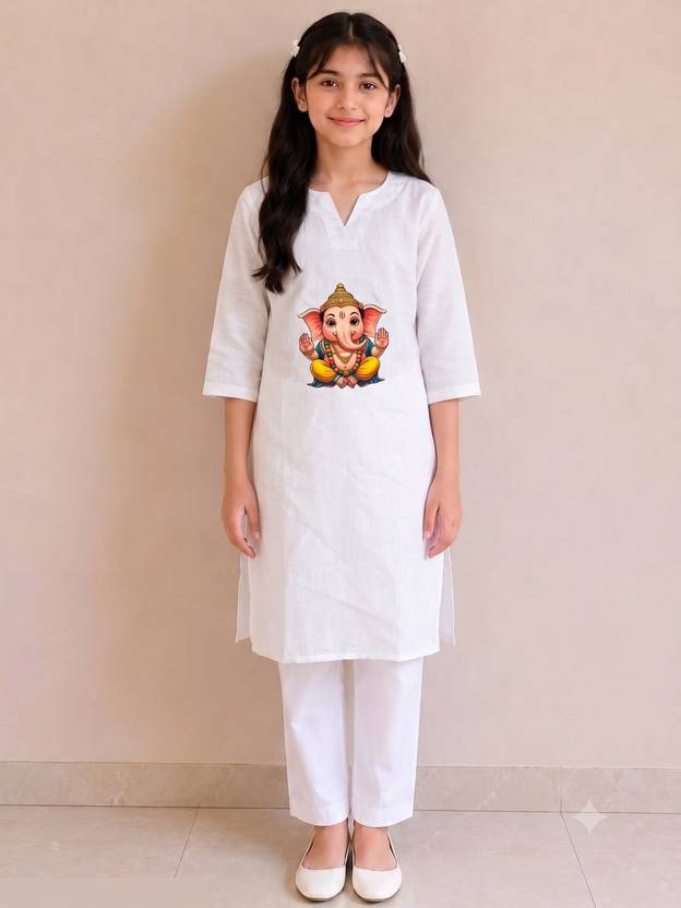 ASHTAVINAYAK Girls Festive & Party Kurta and Trouser Set