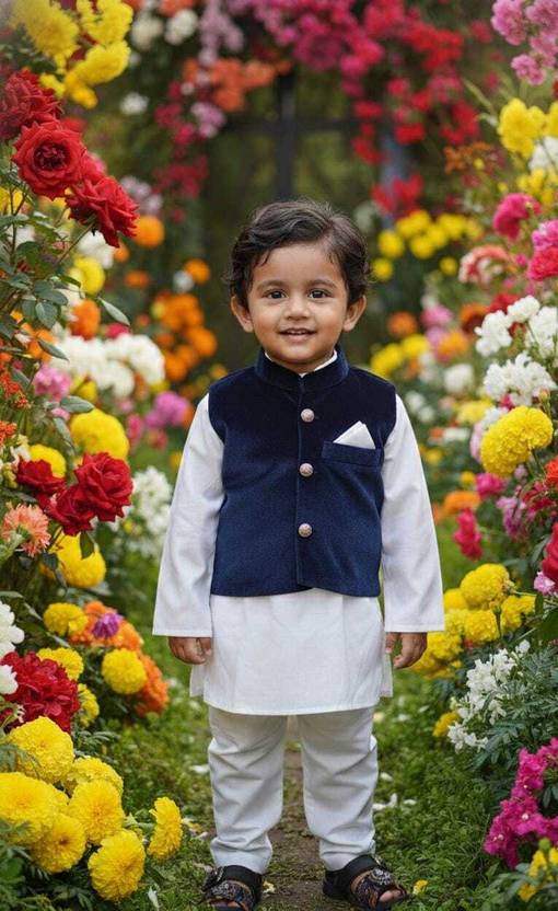 ABLaskar Boys Wedding Kurta and Pyjama Set